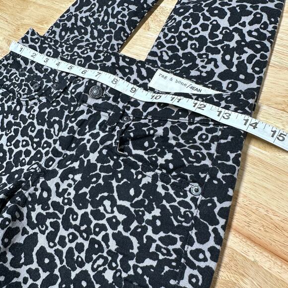 Rag & Bone Ameoba Leopard Print Skinny Pants Size 25 EUC Low Rise Flat Front - Picture 8 of 10